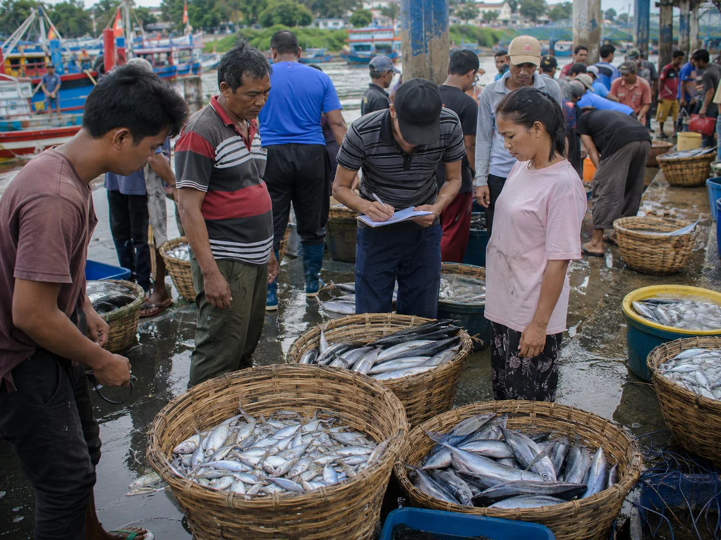 Indonesian seafood market activity